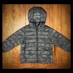 BABYGAP BOYS GRAPHITE PUFFER COAT 4T EUC